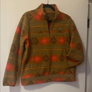 Billabong Women's Quarter Zip Fleece - Orange and Brown